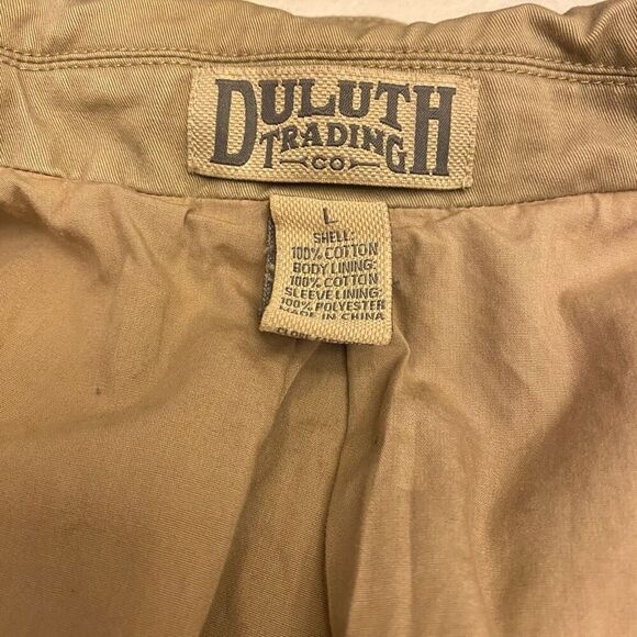 Duluth Trading Company Khaki 11 Pocket Tactical Coat Vintage 2000s  Mens Size‎ L - Picture 13 of 16